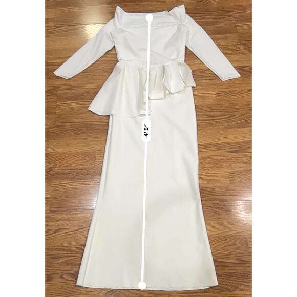 Chiara Boni La Petite Robe Ivory Nabelle Mermaid Jersey Peplum Gown small / 2 - Picture 5 of 12